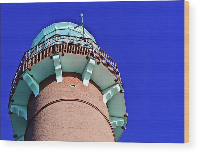 Barnegat Light Wood Print featuring the photograph Barnegat Lighthouse Top by Louis Dallara