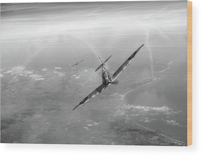 Battle Of Britain Wood Print featuring the photograph Battle of Britain Spitfires over Kent by Gary Eason