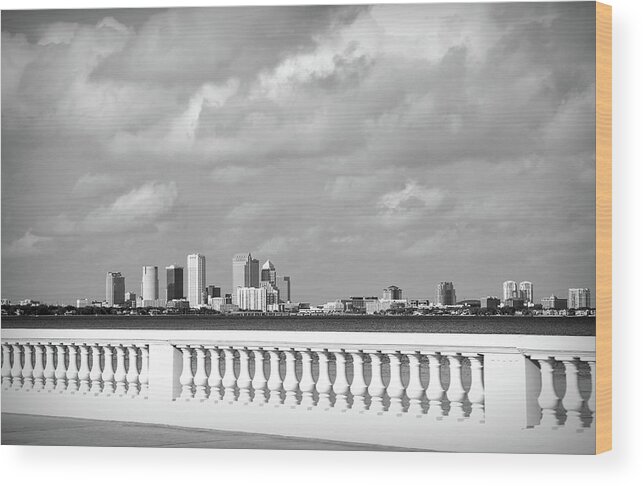 City Wood Print featuring the photograph Bayshore in Black and White by Aimee L Maher ALM GALLERY