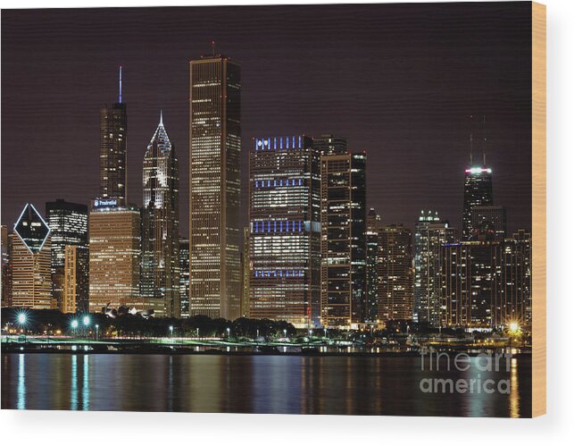 Chicago Wood Print featuring the photograph Bcbsil by Andrea Silies