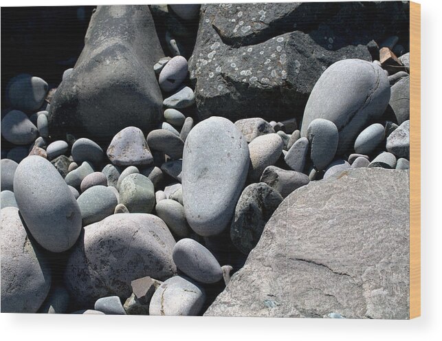 Beach Rocks Wood Print featuring the photograph Beach 9 by Douglas Pike