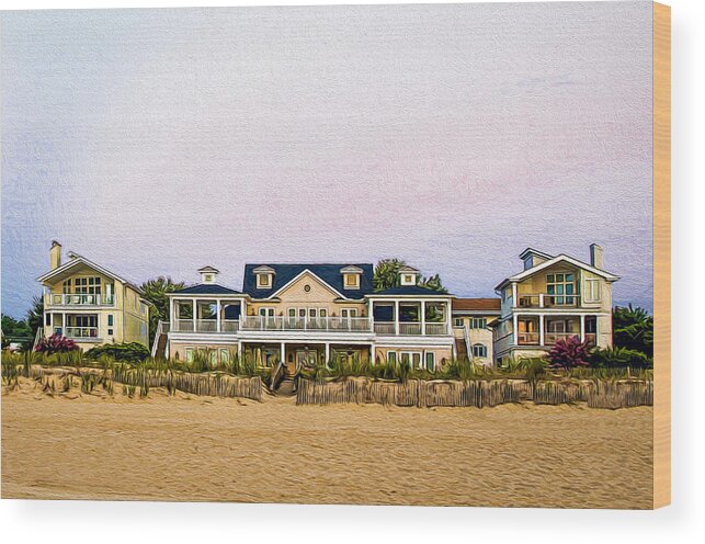 America Wood Print featuring the photograph Beach Front Homes by Maria Coulson