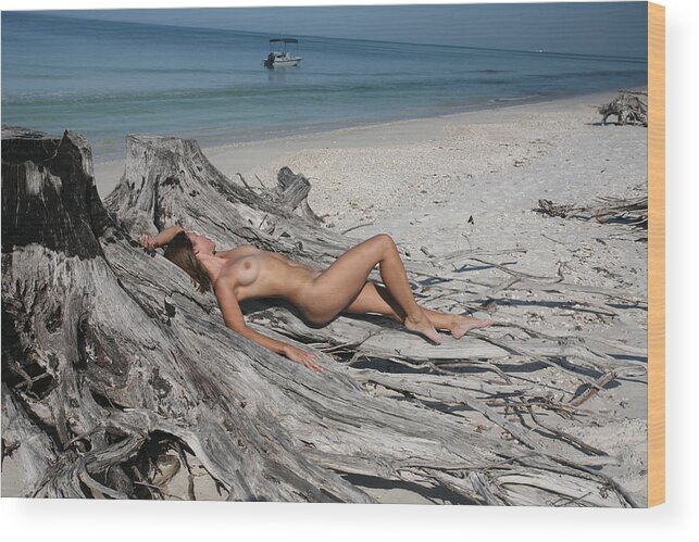 Beach Girl By Lucky Cole Wood Print featuring the photograph Beach Girl by Lucky Cole