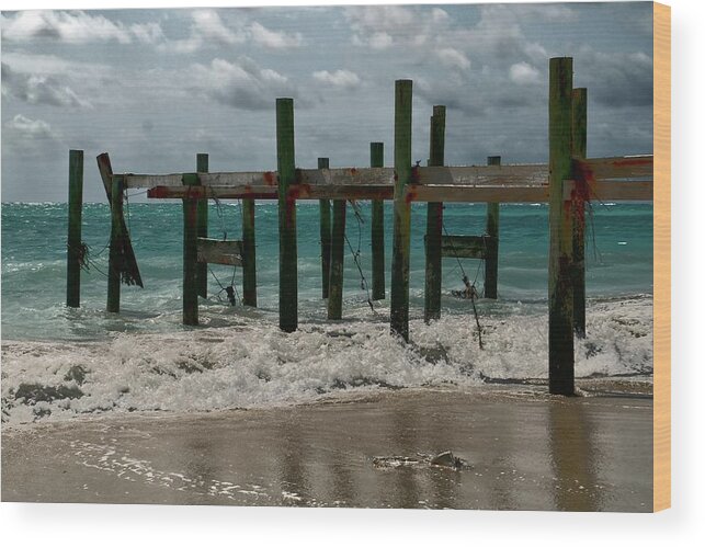 Beach Wood Print featuring the mixed media Beach Life Stories by William Rockwell