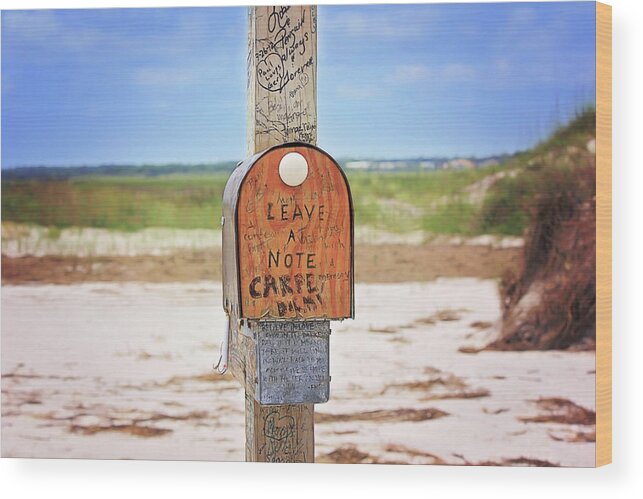 Beach Wood Print featuring the photograph Beach Mail by Sharon McConnell