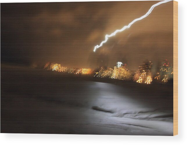 Abstract Wood Print featuring the photograph Beach Night 4 by David Ralph Johnson