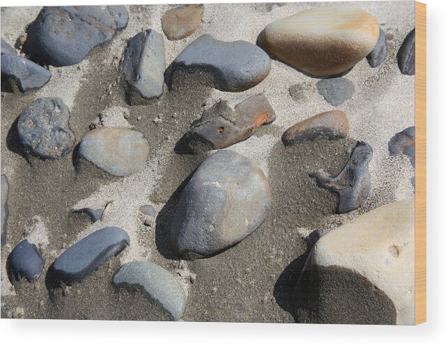 Beach Rocks Wood Print featuring the photograph Beach Rocks 3 by Joanne Coyle