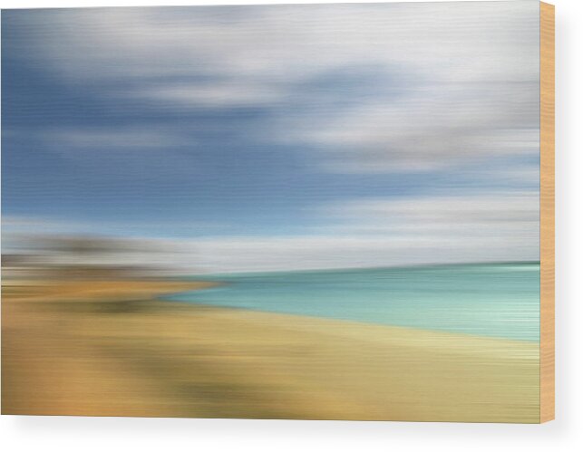 Beach Wood Print featuring the photograph Beach Seascape Abstract by Gill Billington