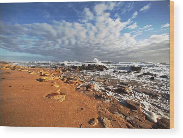  Waves Wood Print featuring the photograph Beach View by Robert Och