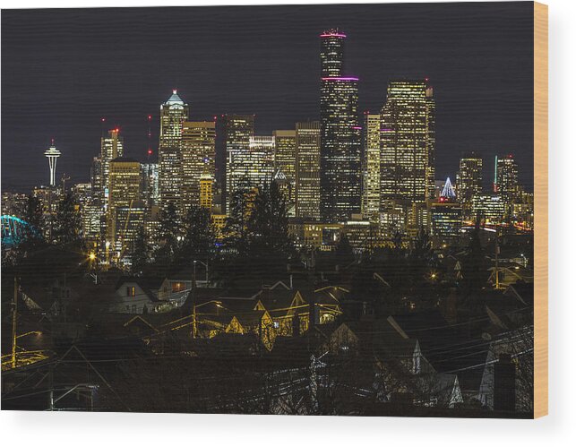 Seattle Wood Print featuring the photograph Beacon Hill Seattle Cityscape by Matt McDonald