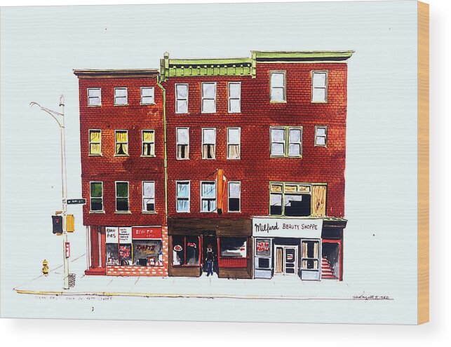 Wilmington De Wood Print featuring the painting Bean Pies by William Renzulli