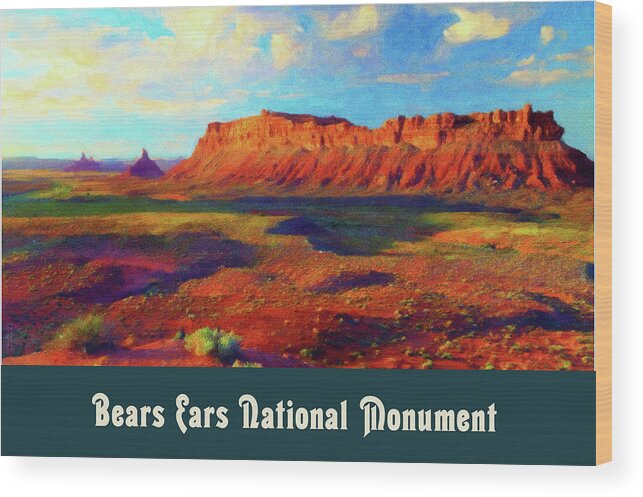 Poster Wood Print featuring the digital art Bears Ears National Monument by Chuck Mountain