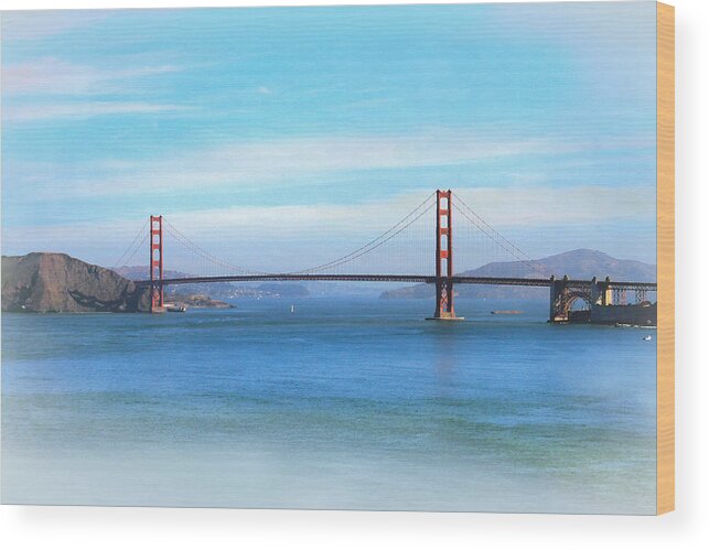 Beautiful Morning At The Golden Gate Wood Print featuring the photograph Beautiful Morning at the Golden Gate by Bonnie Follett