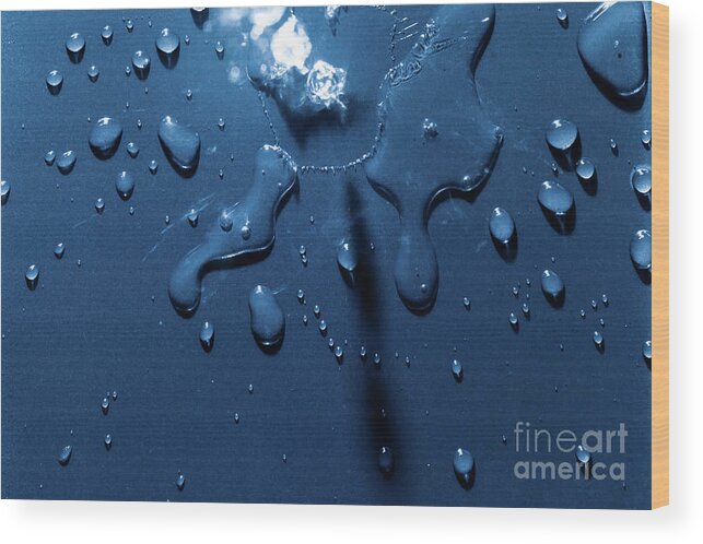 Splash Wood Print featuring the photograph Beautiful water splashes viewed from above by Simon Bratt