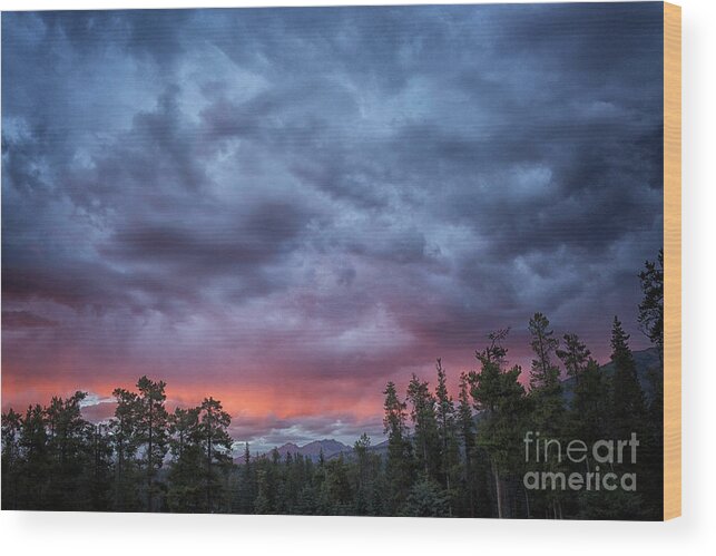 Canada Wood Print featuring the photograph Beautiful sunset in canada by Patricia Hofmeester