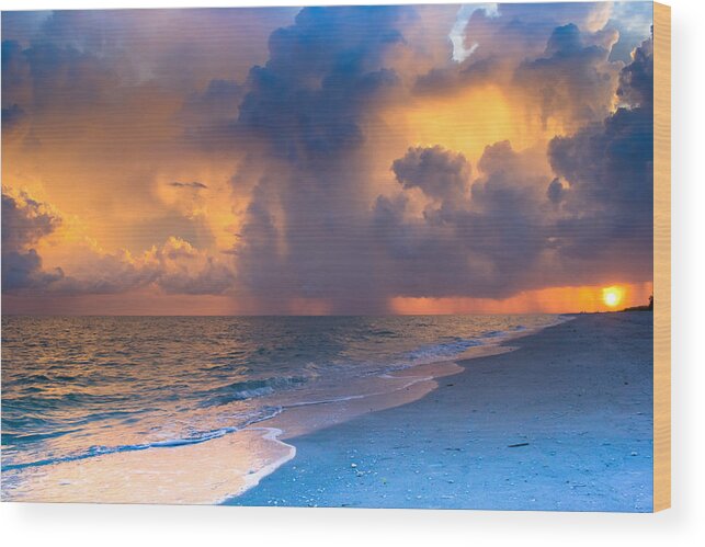 Sunset Wood Print featuring the photograph Beauty in the Darkest Skies by Melanie Moraga