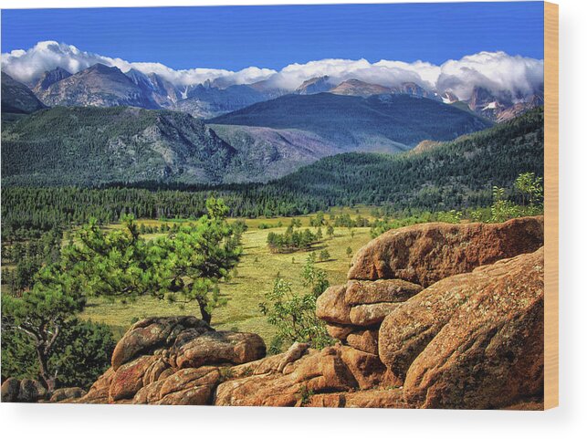 Beaver Meadows In Rocky Mountain National Park Wood Print featuring the photograph Beaver Meadows in Rocky Mountain National Park by Carolyn Derstine