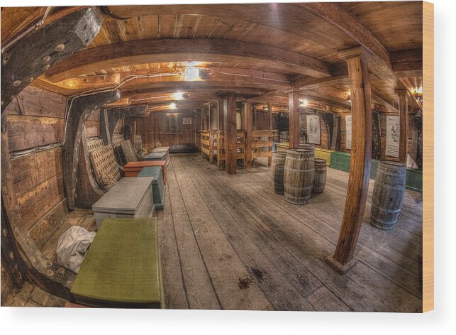 Windjammer Wood Print featuring the photograph Below Deck by Fred LeBlanc