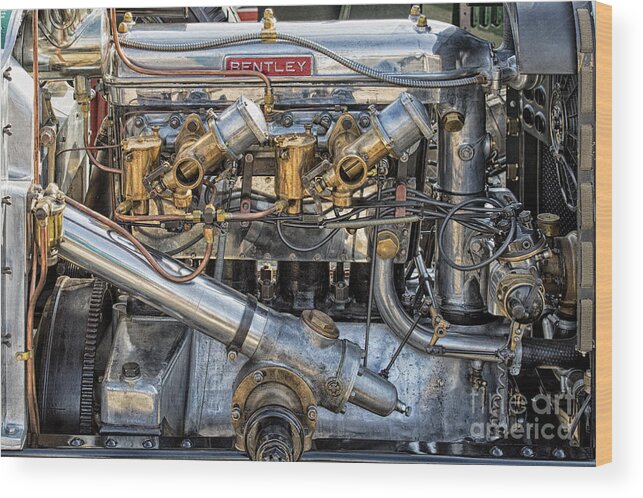 Bentley Wood Print featuring the photograph Bentley Engine by Tim Gainey