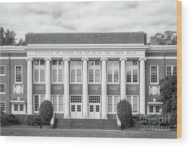 Berry College Wood Print featuring the photograph Berry College Green Hall by University Icons