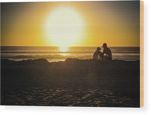 Sunset Wood Print featuring the photograph Best Friends by Jeffrey Ommen