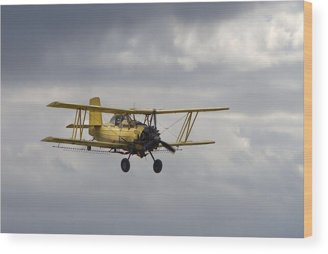 Spray Wood Print featuring the photograph Bi-Plane by David Andersen