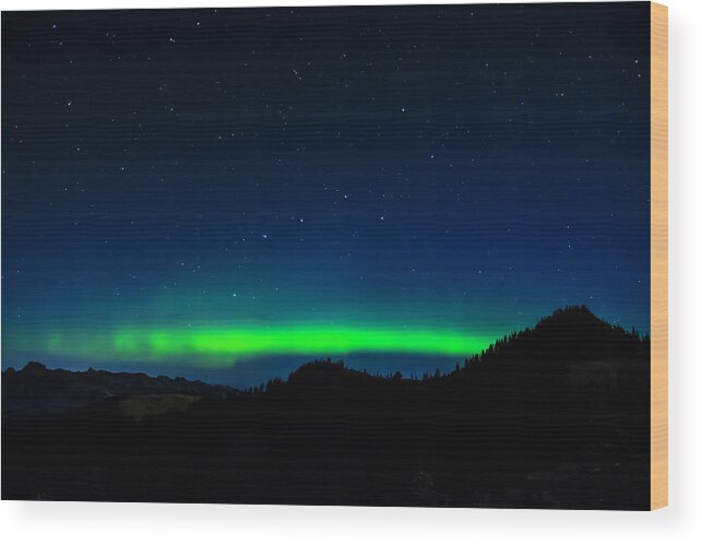 Northern Wood Print featuring the photograph Big Dipper Northern Lights by Pelo Blanco Photo