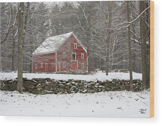 Garage Wood Print featuring the photograph Big Red Barn by Brett Pelletier