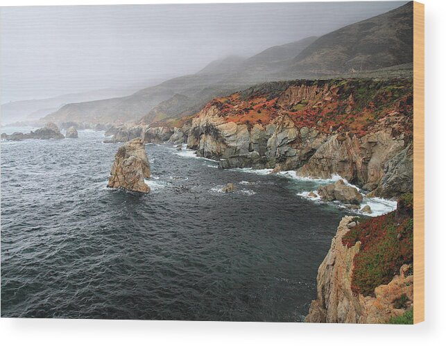 Big Sur Wood Print featuring the photograph Big sur storm by Pierre Leclerc Photography