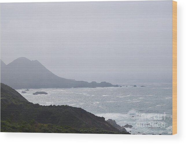 Big Sur Wood Print featuring the photograph Big Sur Sun and Fog by Jeff Hubbard