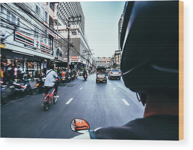 Travel Wood Print featuring the photograph Bike Taxi by Jijo George