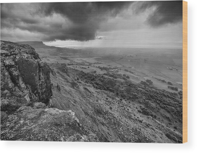 Binevenagh Wood Print featuring the photograph Binevenagh Storm Clouds by Nigel R Bell