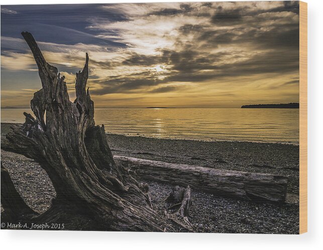 Sunset Wood Print featuring the photograph Birch Bay Sunset 2 by Mark Joseph