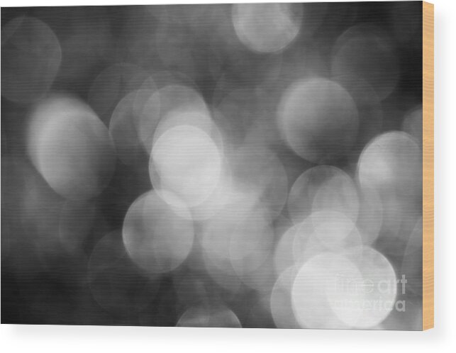 Abstract Wood Print featuring the photograph Black and White Bokeh by Jan Bickerton
