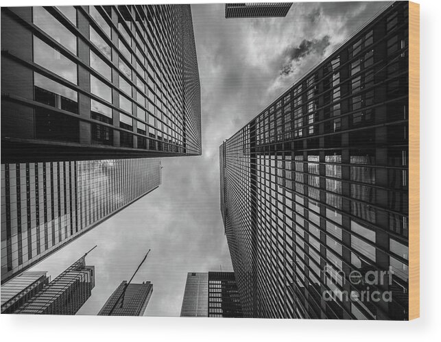 Photography Wood Print featuring the photograph Black and White Skyscraper by MGL Meiklejohn Graphics Licensing