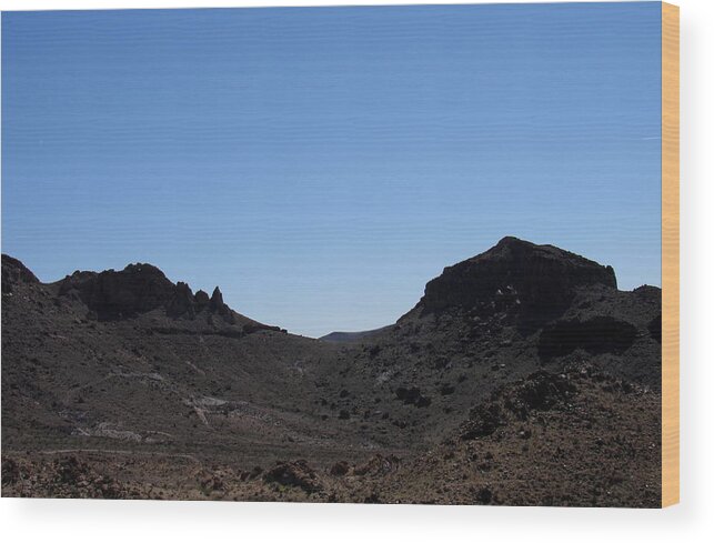 Black Saddle Mountain Mojave Desert Landscapes California Landscapes Mojave Mountain Mojave Topography Mojave Landscapes Wood Print featuring the photograph Black Saddle Mountain by Joshua Bales