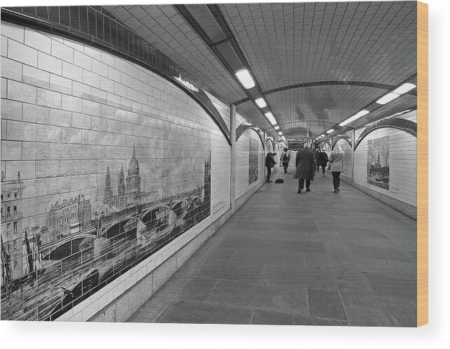 London Wood Print featuring the photograph Blackfriars Bridge Underpass on The South Bank London by Gill Billington