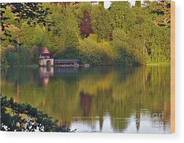 Blenheim Palace Wood Print featuring the photograph Blenheim Palace Boathouse 2 by Jeremy Hayden