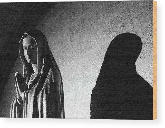 Statue Wood Print featuring the photograph Blessed Virgin of Fiesole Italy by Matthew Wolf