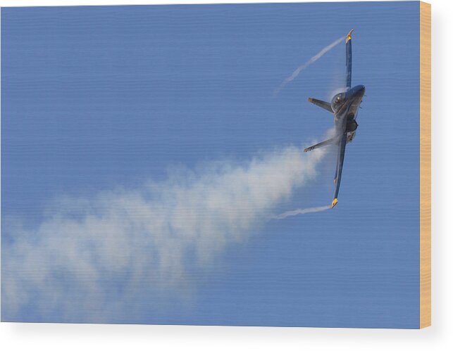 Blue Angels Wood Print featuring the photograph Blue Angel 7 Vortices and Condensation by John Daly
