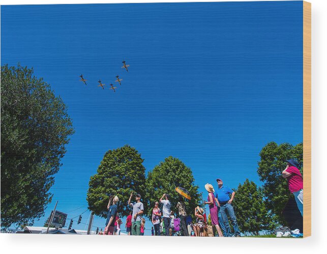 Blue Angels Wood Print featuring the photograph Blue Angels by Hisao Mogi