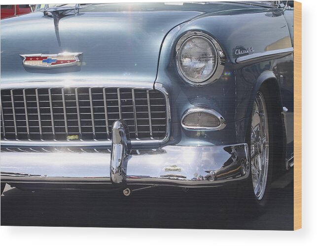 Blue Wood Print featuring the photograph Blue Chevrolet by Jeff Floyd CA