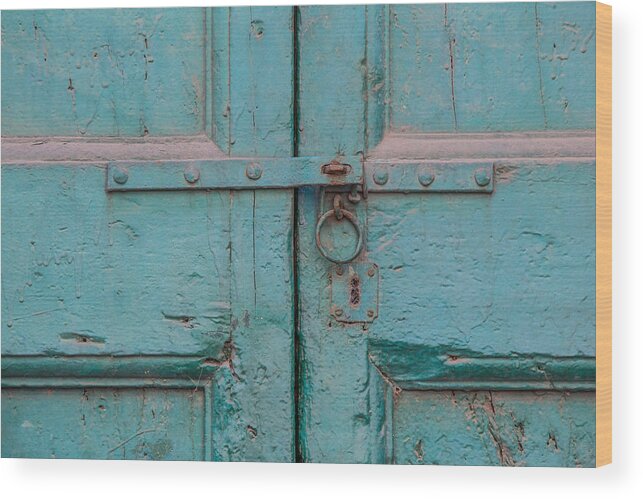 Cortona Wood Print featuring the photograph Blue Door of Cortona by David Letts
