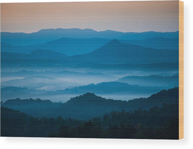 Asheville Wood Print featuring the photograph Blue Morning by Joye Ardyn Durham
