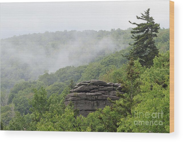 Blue Ridge Parkway Wood Print featuring the photograph Blue Ridge Parkway Stack Rock Overlook by Louise Heusinkveld