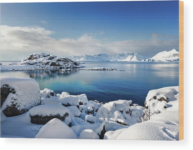 Lofoten Wood Print featuring the photograph Blue Sunday by Philippe Sainte-Laudy