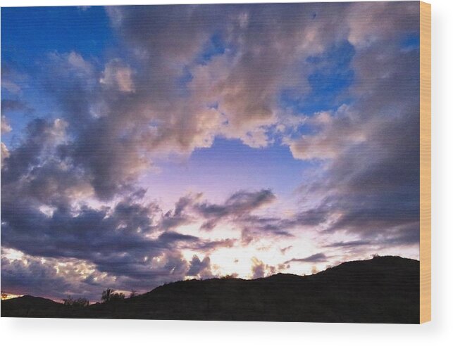 Arizona Wood Print featuring the photograph Blue Sunset by Judy Kennedy