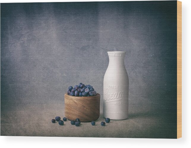 Abundance Wood Print featuring the photograph Blueberries and Cream by Tom Mc Nemar