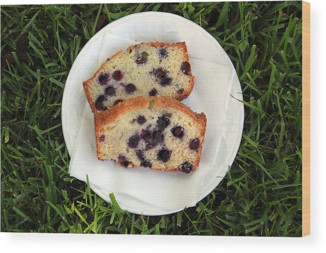 Baking Wood Print featuring the photograph Blueberry Bread by Linda Woods