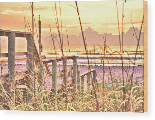 15283 Wood Print featuring the photograph Boardwalk to an Atlantic Sunrise by Gordon Elwell